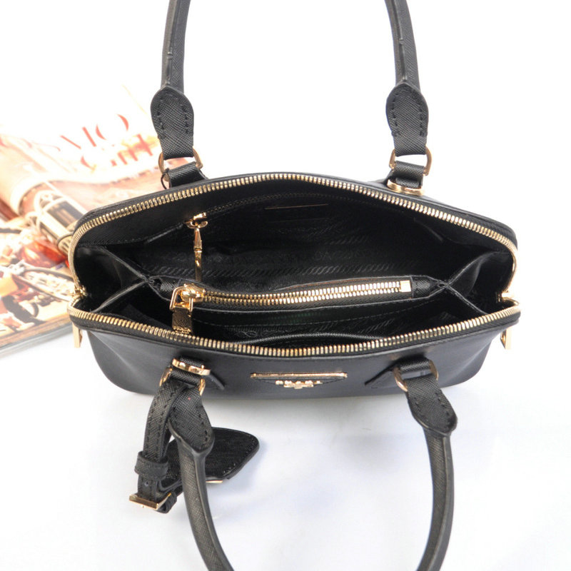2014 Prada Saffiano Leather mini Two Handle Bag BN0826 black for sale - Click Image to Close